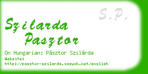 szilarda pasztor business card
