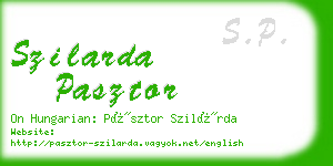 szilarda pasztor business card